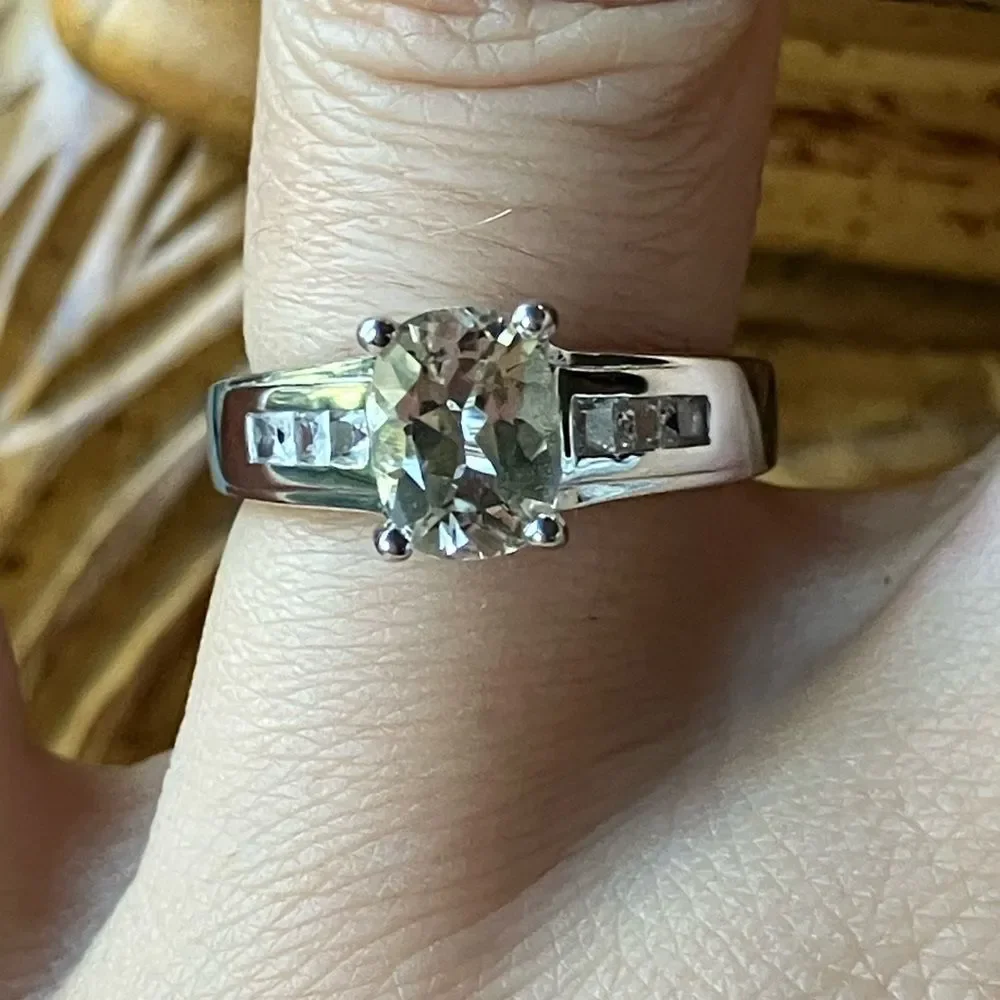 Yellow Labradorite Sterling Silver Ring Size 5.75